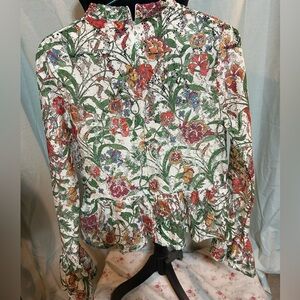 Flying Tomato Multicolor Floral Blouse very intricate piece Size Large